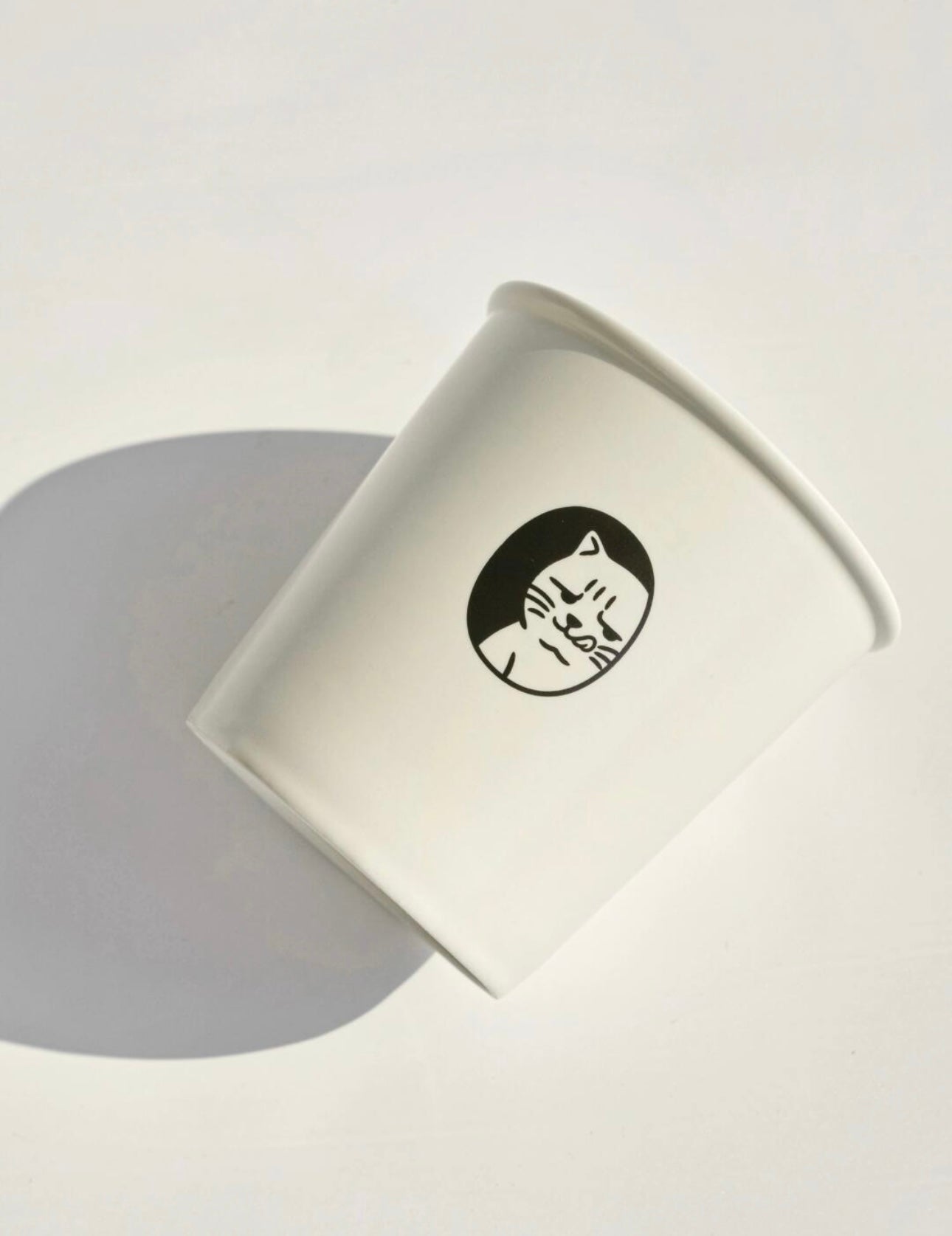 Evil Cat Face Coffee Cup with coaster top - 300ml
