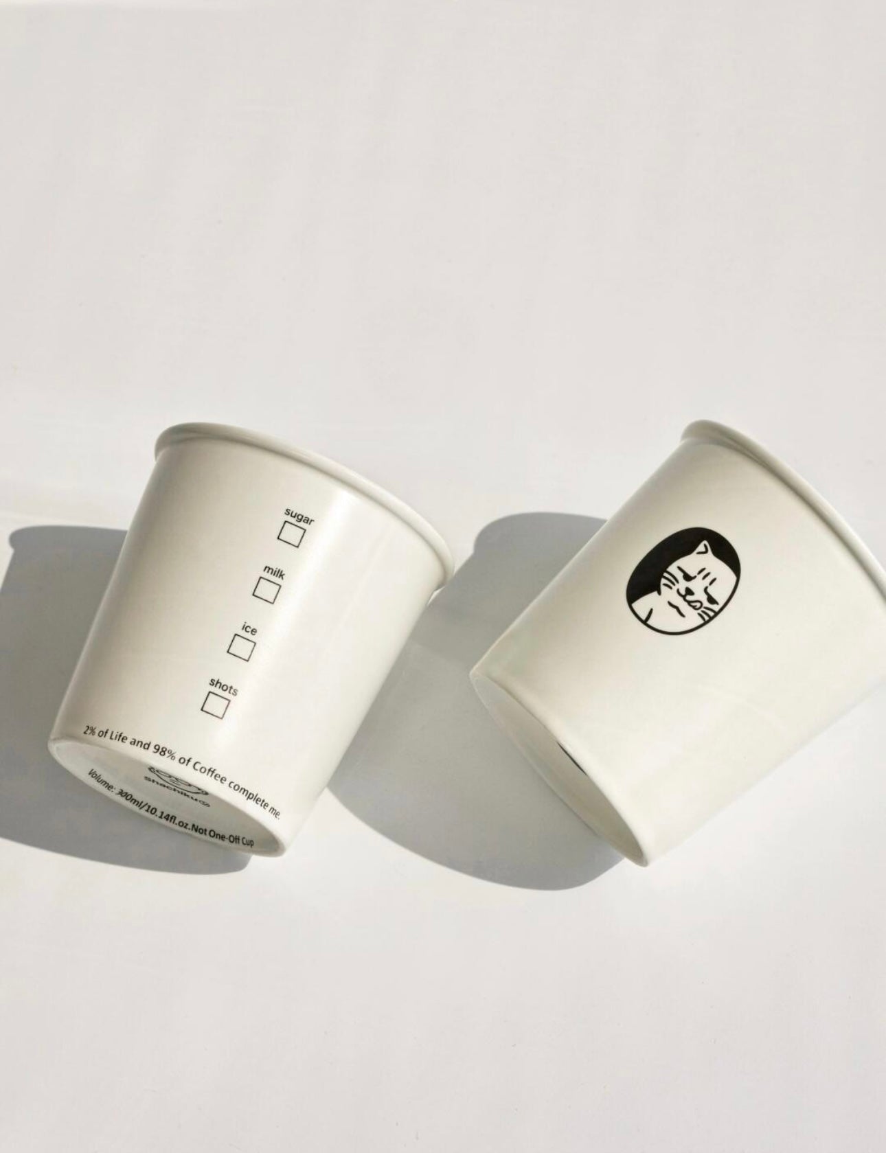 Evil Cat Face Coffee Cup with coaster top - 300ml