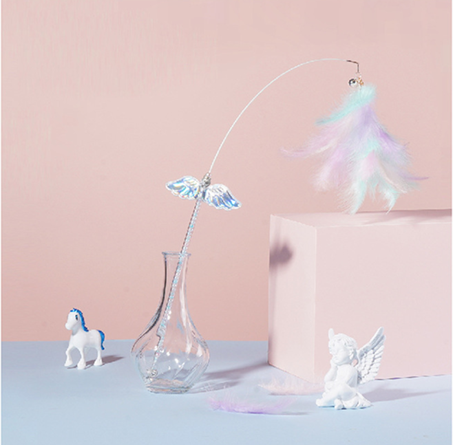 Cat Teaser - Crystal Angel Wand with Feather